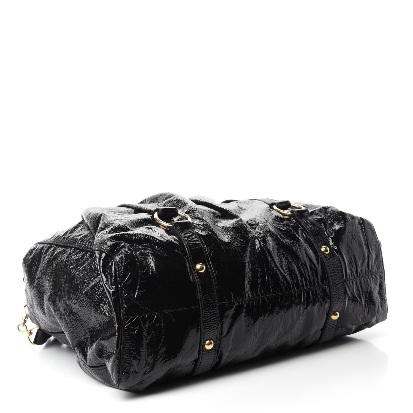 Vernice Gathered Tote Black