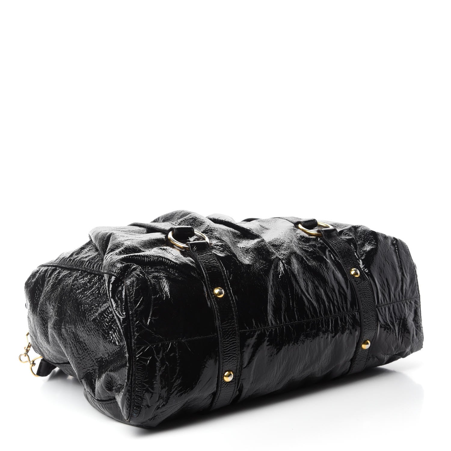 Miu Miu Vernice Gathered Tote Black 4 of 12