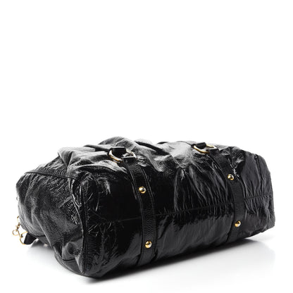 Miu Miu Vernice Gathered Tote Black 4 of 12