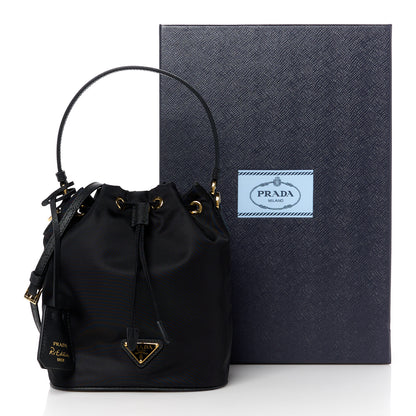 Prada Re-Nylon Saffiano Mini Re-Edition 1978 Bucket Bag Black 11 of 11
