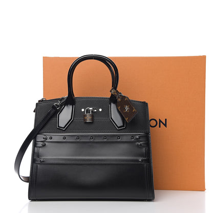 Louis Vuitton Calfskin Embossed Steamer MM Black 9 of 9
