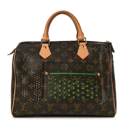 Louis Vuitton Monogram Perforated Speedy 30 Green 1 of 14