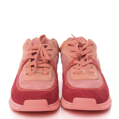 Chanel Kid Suede Calfskin Mens Sneakers 45 Coral 2 of 10