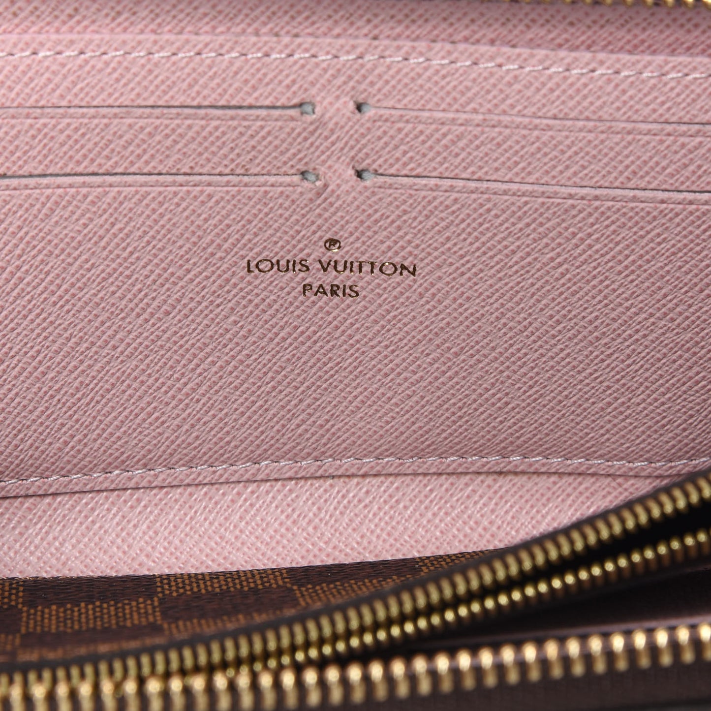 Damier Ebene Clemence Wallet Rose Ballerine