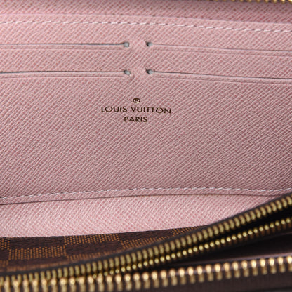 Louis Vuitton Damier Ebene Clemence Wallet Rose Ballerine 9 of 11