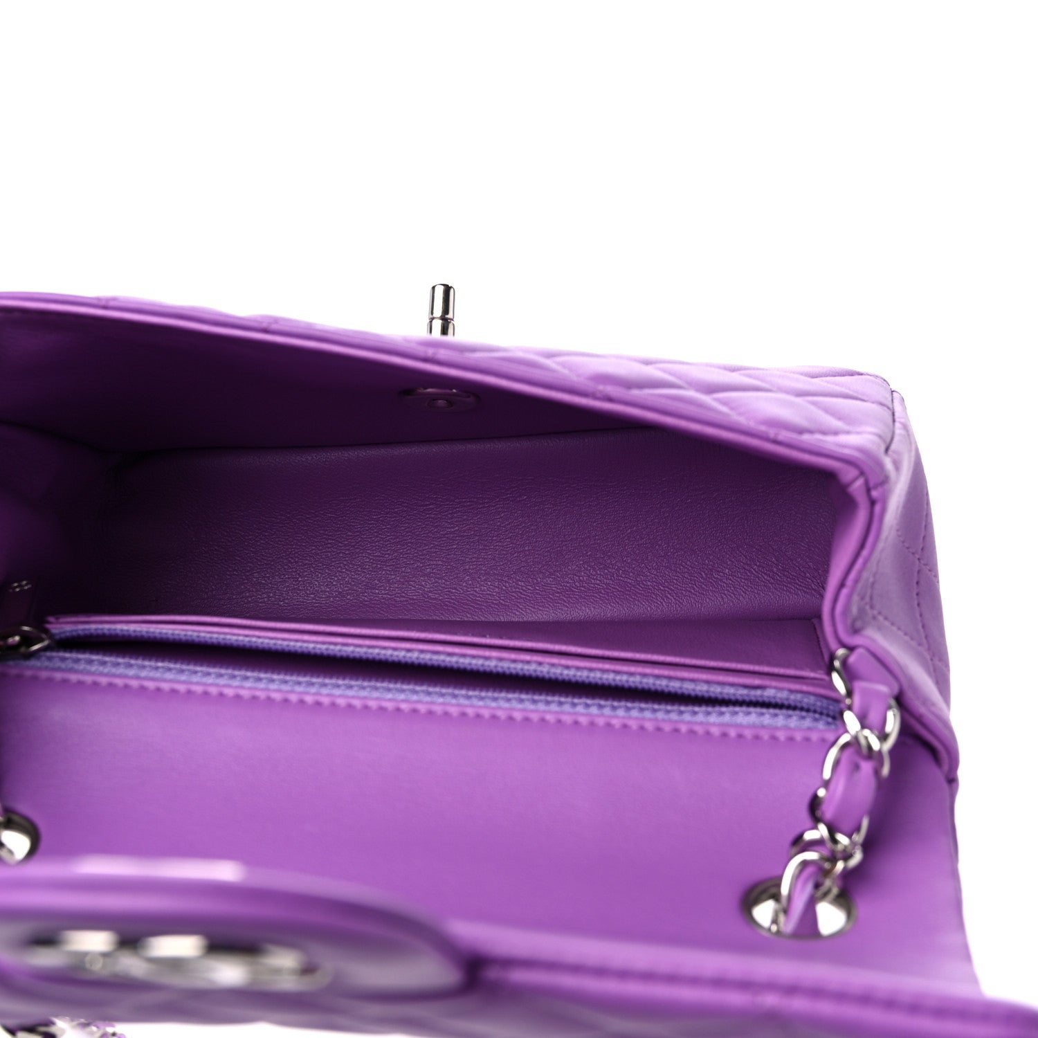 Chanel Lambskin Quilted Mini Rectangular Flap Purple 5 of 9