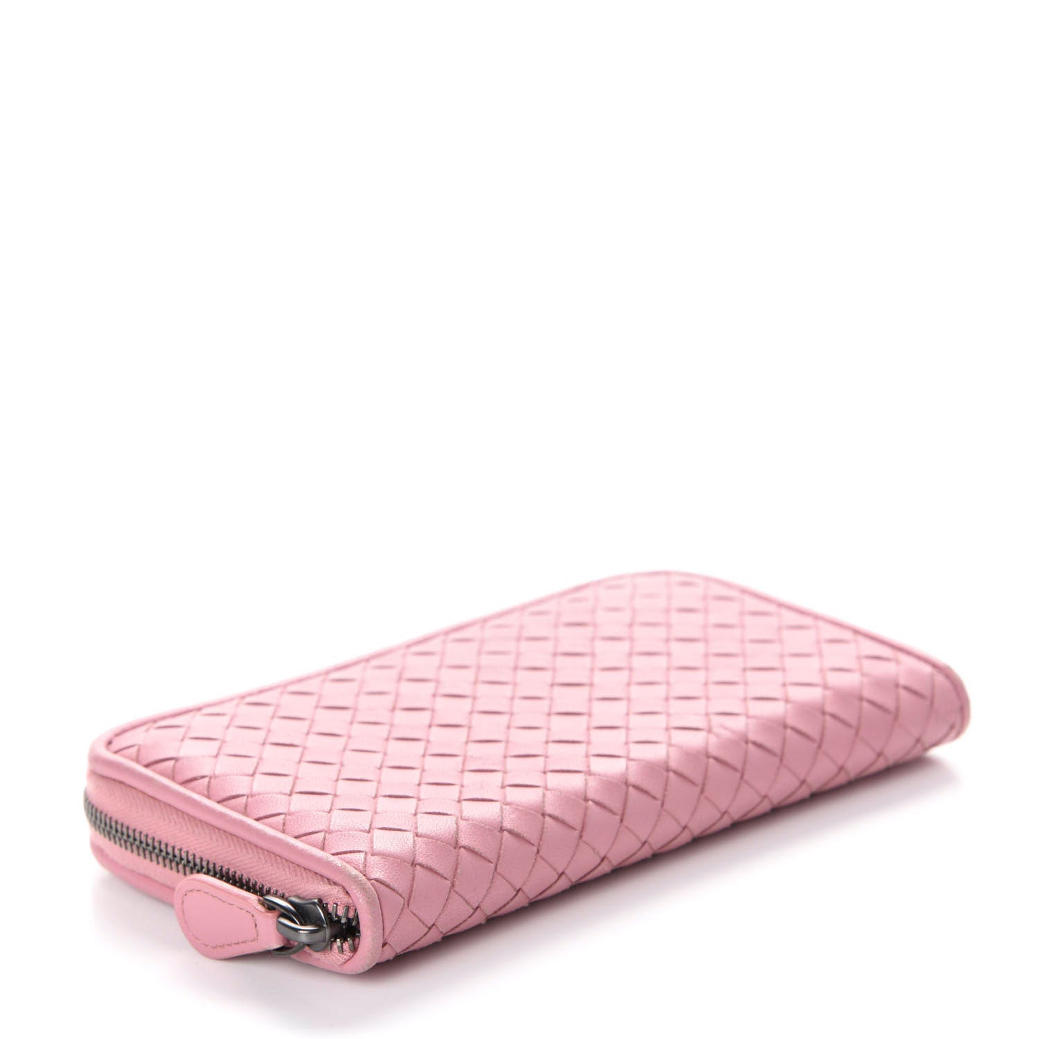 Bottega Veneta Nappa Intrecciato Zip Around Wallet Pink 3 of 7