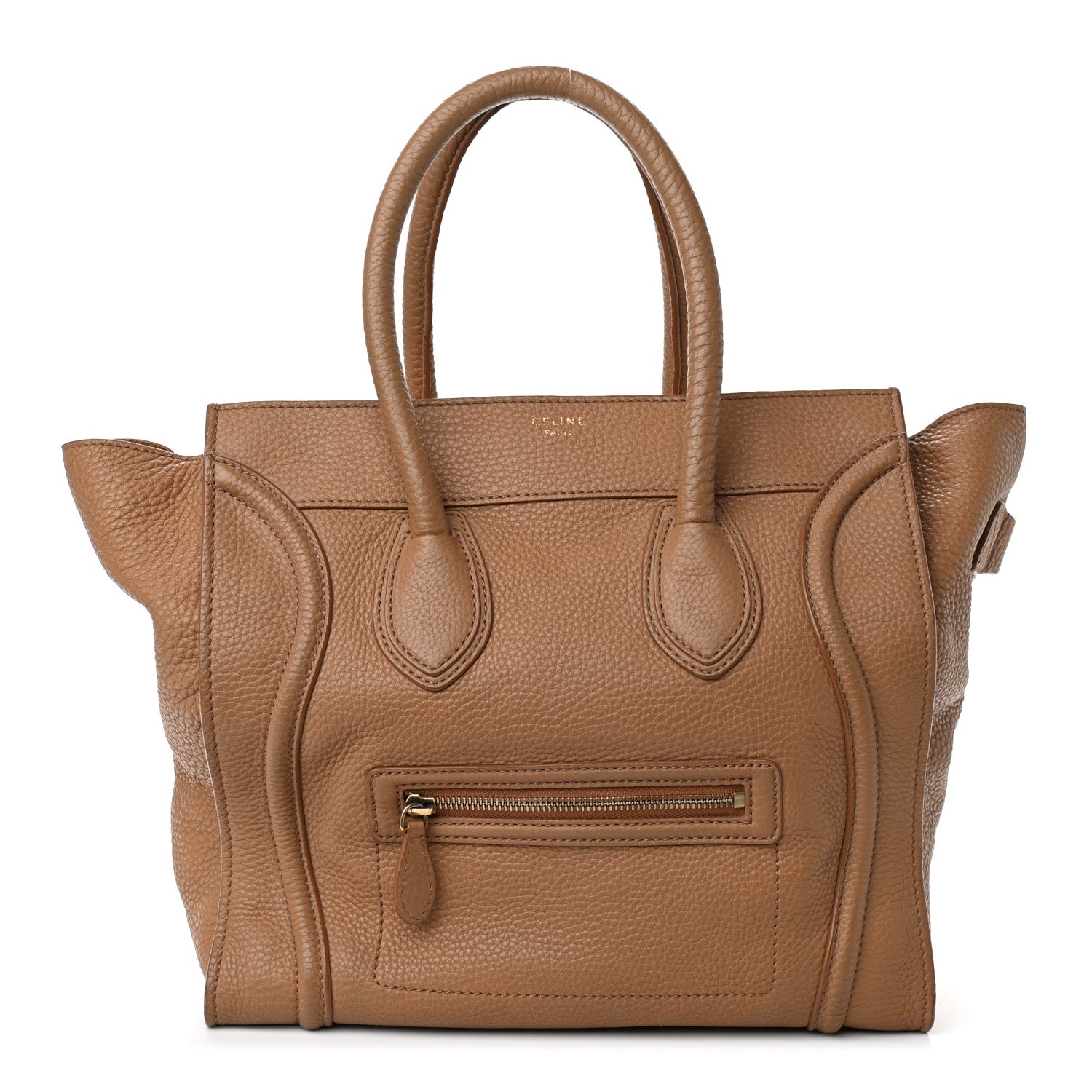 Celine Drummed Calfskin Mini Luggage Camel 1 of 7