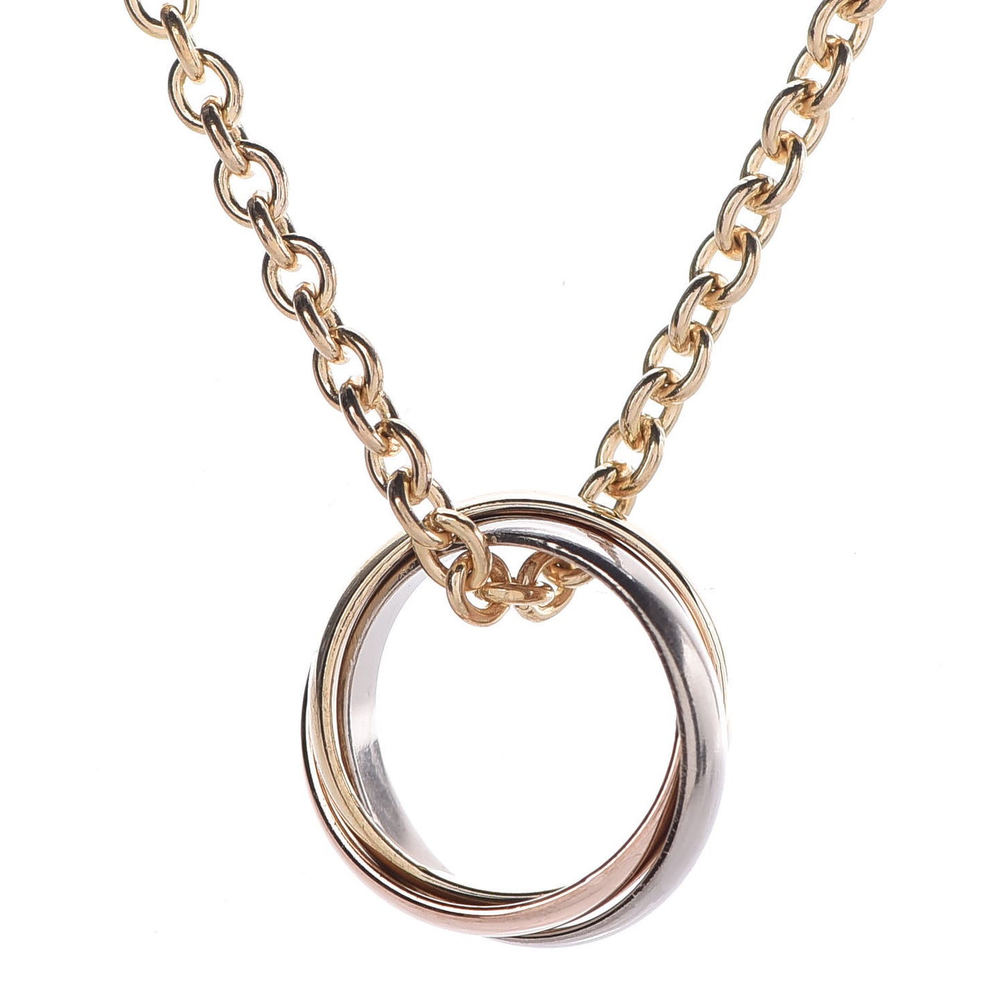 18K Pink Yellow White Gold Baby Trinity Pendant Necklace