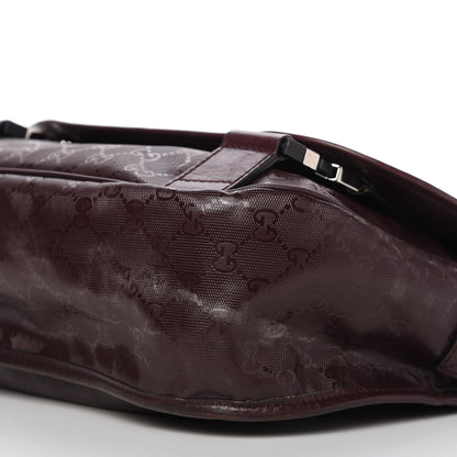 Gucci Imprime Monogram Medium Double Buckle Flap Messenger Bag Bordeaux 7 of 10
