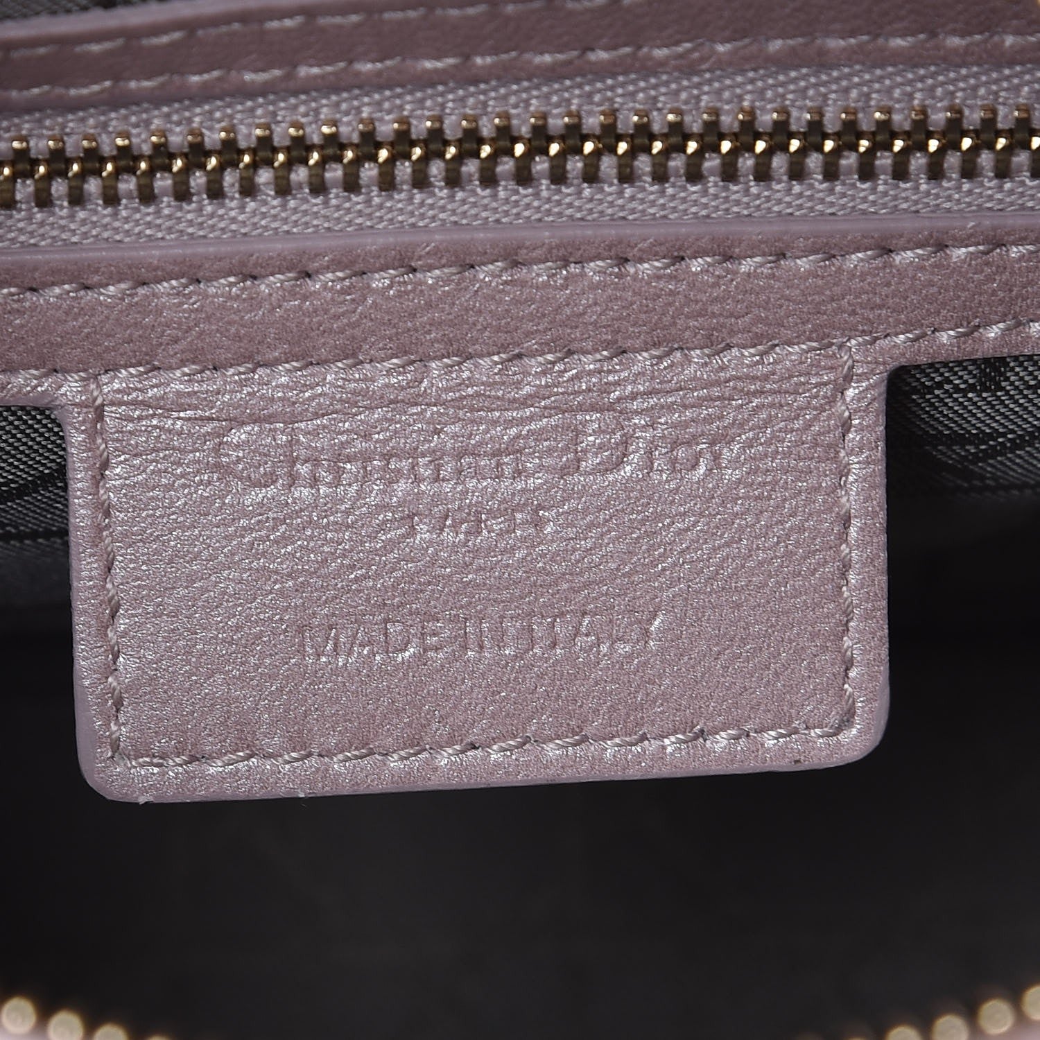 Christian Dior Pearly Lambskin Cannage Medium Lady Dior Lotus 6 of 7