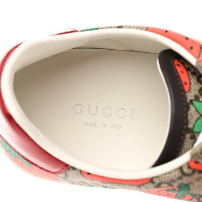 Gucci GG Supreme Monogram Strawberry Web Womens Ace Sneakers 35 Beige Multicolor Red Green 7 of 8