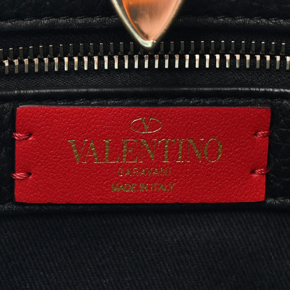 Valentino Garavani Grained Calfskin Large Rockstud Hobo Black 6 of 9
