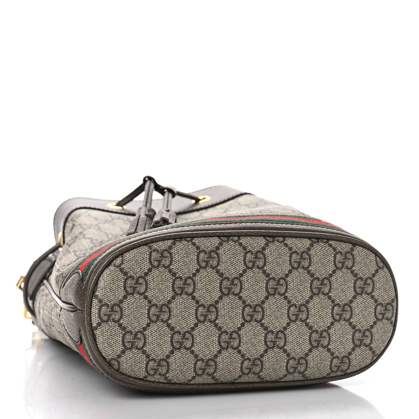 GG Supreme Monogram Web Small Ophidia Bucket Bag Brown