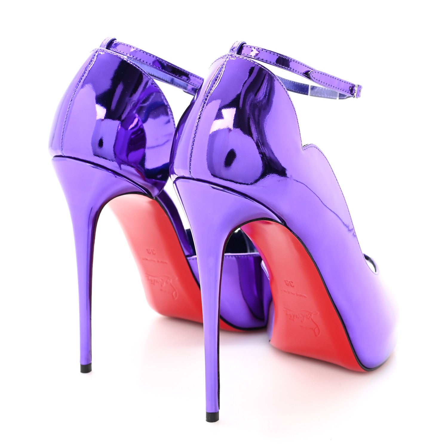 Christian Louboutin Specchio After Sun Round Chick Alta Peep Toe 120 Pumps 38 Elektra 5 of 8