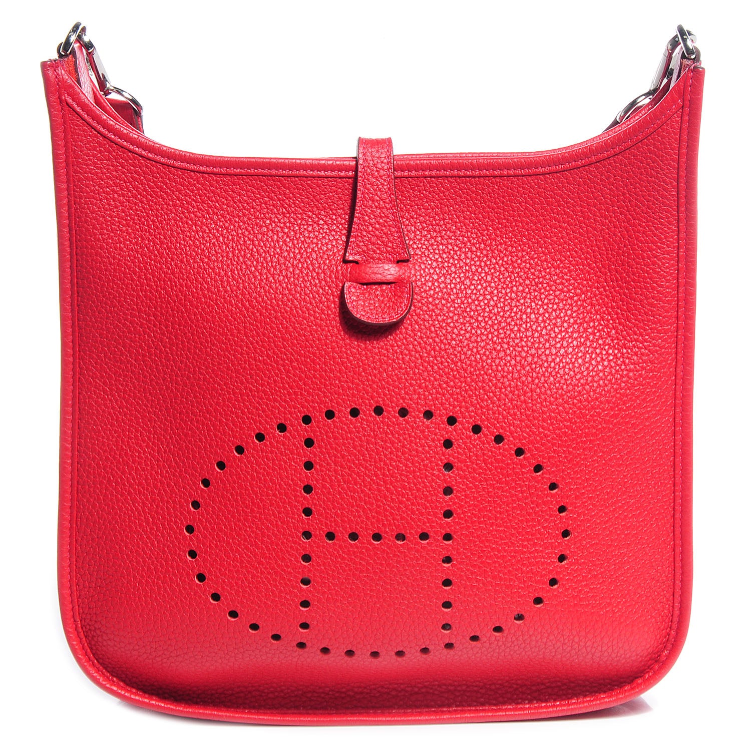 Hermes Taurillon Clemence Evelyne III PM Rouge Casaque 1 of 15