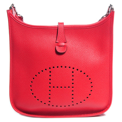 Hermes Taurillon Clemence Evelyne III PM Rouge Casaque 1 of 15