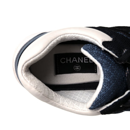 Chanel Nylon Calfskin Suede Womens CC Sneakers 39 Grey Pink 6 of 6