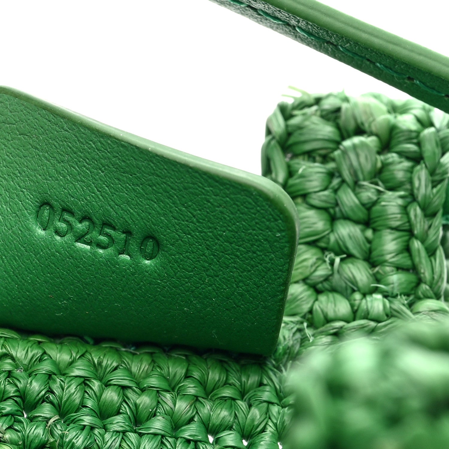 Loewe Raffia Beaded Drawstring Pocket Crossbody Tropical Green White 7 of 10