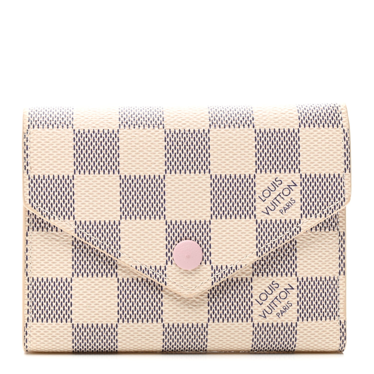 Louis Vuitton Damier Azur Victorine Wallet Rose Ballerine 1 of 6