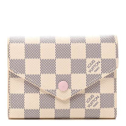 Louis Vuitton Damier Azur Victorine Wallet Rose Ballerine 1 of 6