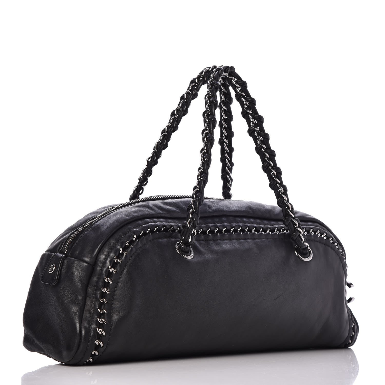 Chanel Smooth Calfskin Petit Luxe Ligne Bowler Black 3 of 8