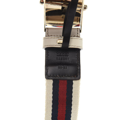 Gucci Nylon Buckle Web Belt 80 32 Red Green 3 of 6