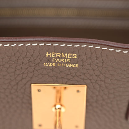 Hermes Taurillon Clemence Birkin 30 Etoupe 6 of 12