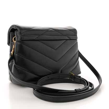 Saint Laurent Calfskin Y Quilted Monogram Toy Loulou Crossbody Bag Black 3 of 10