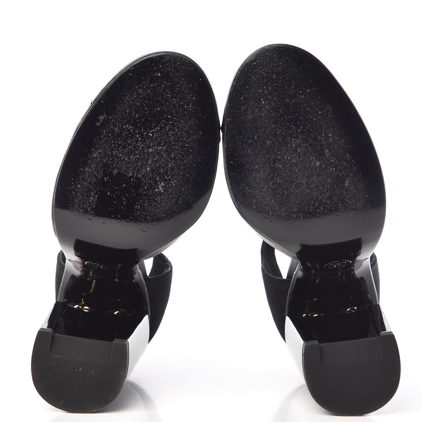 Lambskin Patent Grosgrain Chain CC Pumps 35 Black
