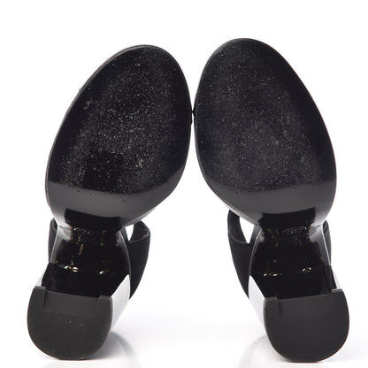 Chanel Lambskin Patent Grosgrain Chain CC Pumps 35 Black 5 of 11
