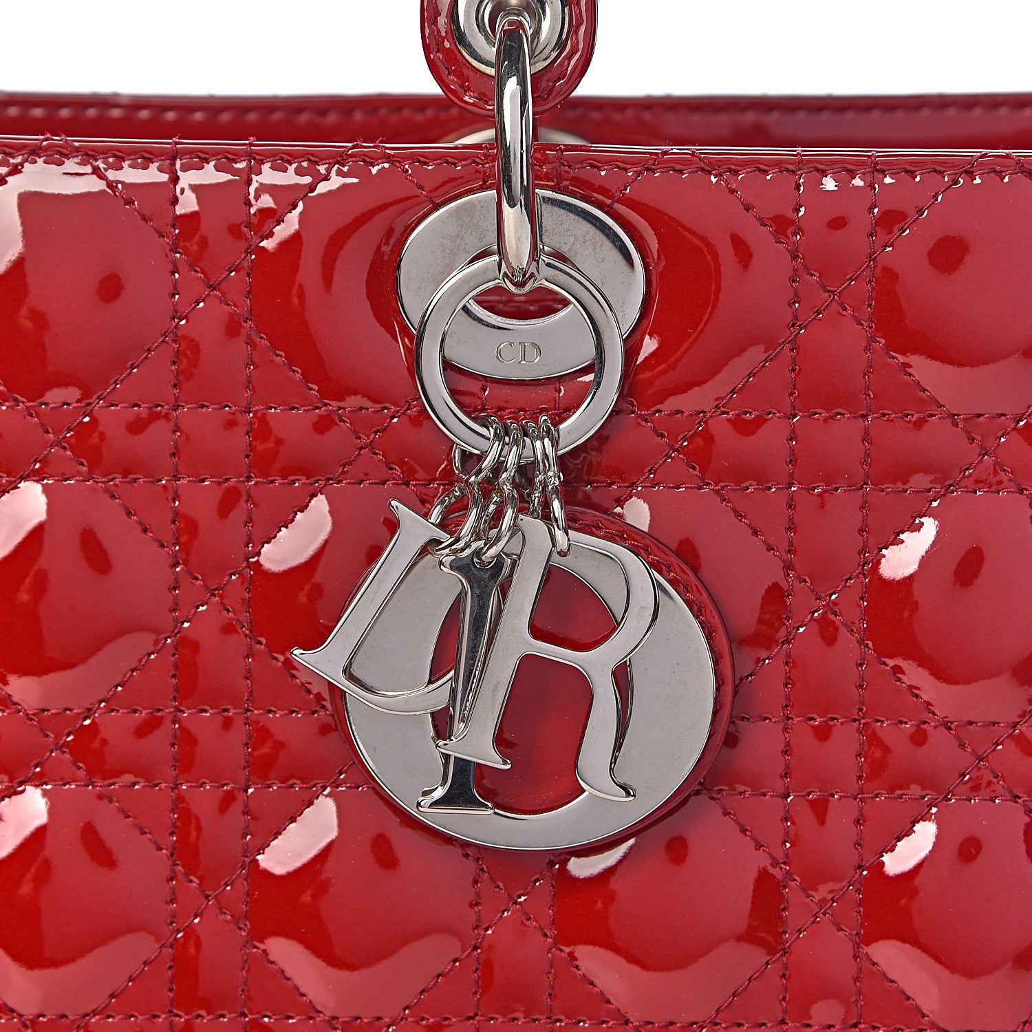 Christian Dior Patent Cannage Large Lady Dior Red 11 of 11