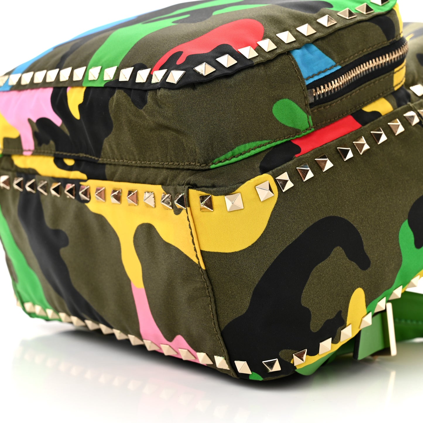 Nylon Psychedelic Camouflage Medium Rockstud Backpack Multicolor