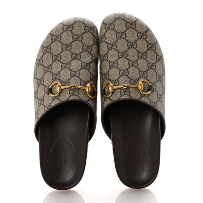 Gucci GG Supreme Monogram Miro Soft Calfskin Womens Horsebit Slippers 39.5 Beige Ebony New Acero 2 of 10