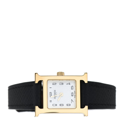 Hermes Stainless Steel Epsom 17.2mm Heure H Hour Quartz Watch Noir 2 of 5