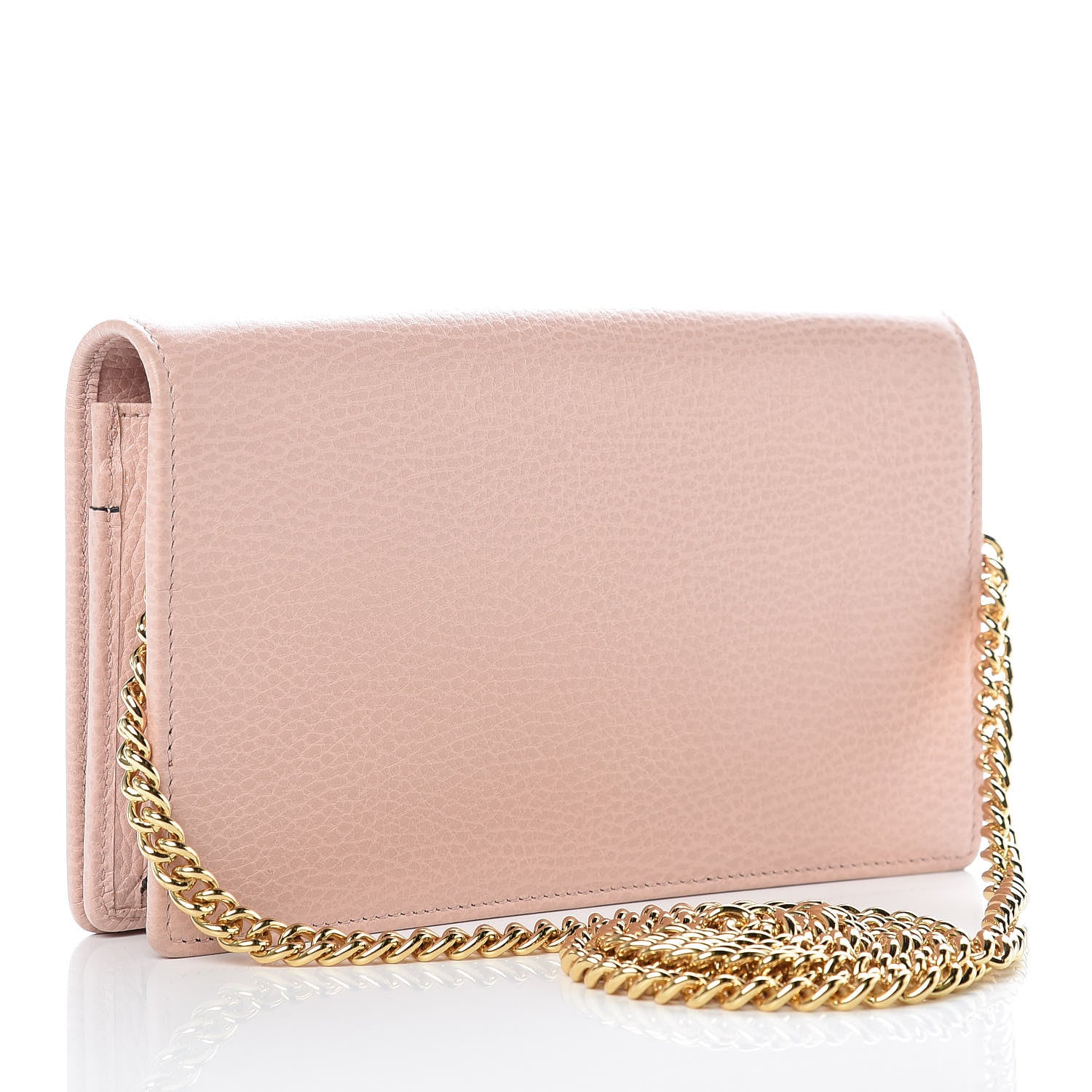 Gucci Dollar Calfskin Mini GG Marmont Chain Wallet Perfect Pink 3 of 10