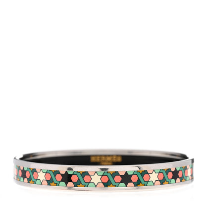 Hermes Enamel Printed Narrow Rose de Compas Bracelet 65 1 of 6