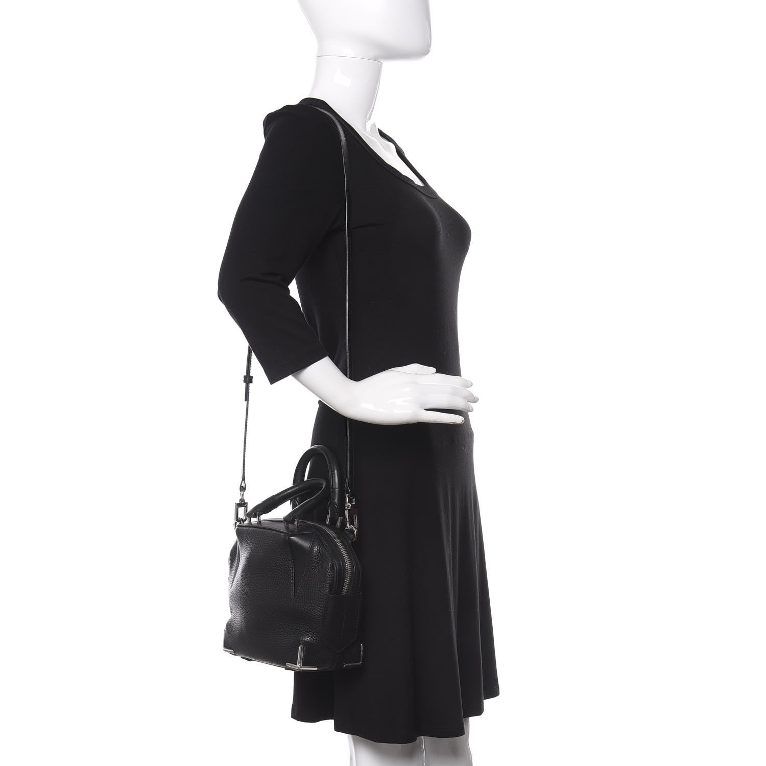 Alexander Wang Pebbled Calfskin Mini Emile Black Silver Hardware 2 of 10