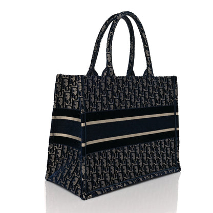 Christian Dior Oblique Velvet Medium Book Tote Blue Multicolor 3 of 10
