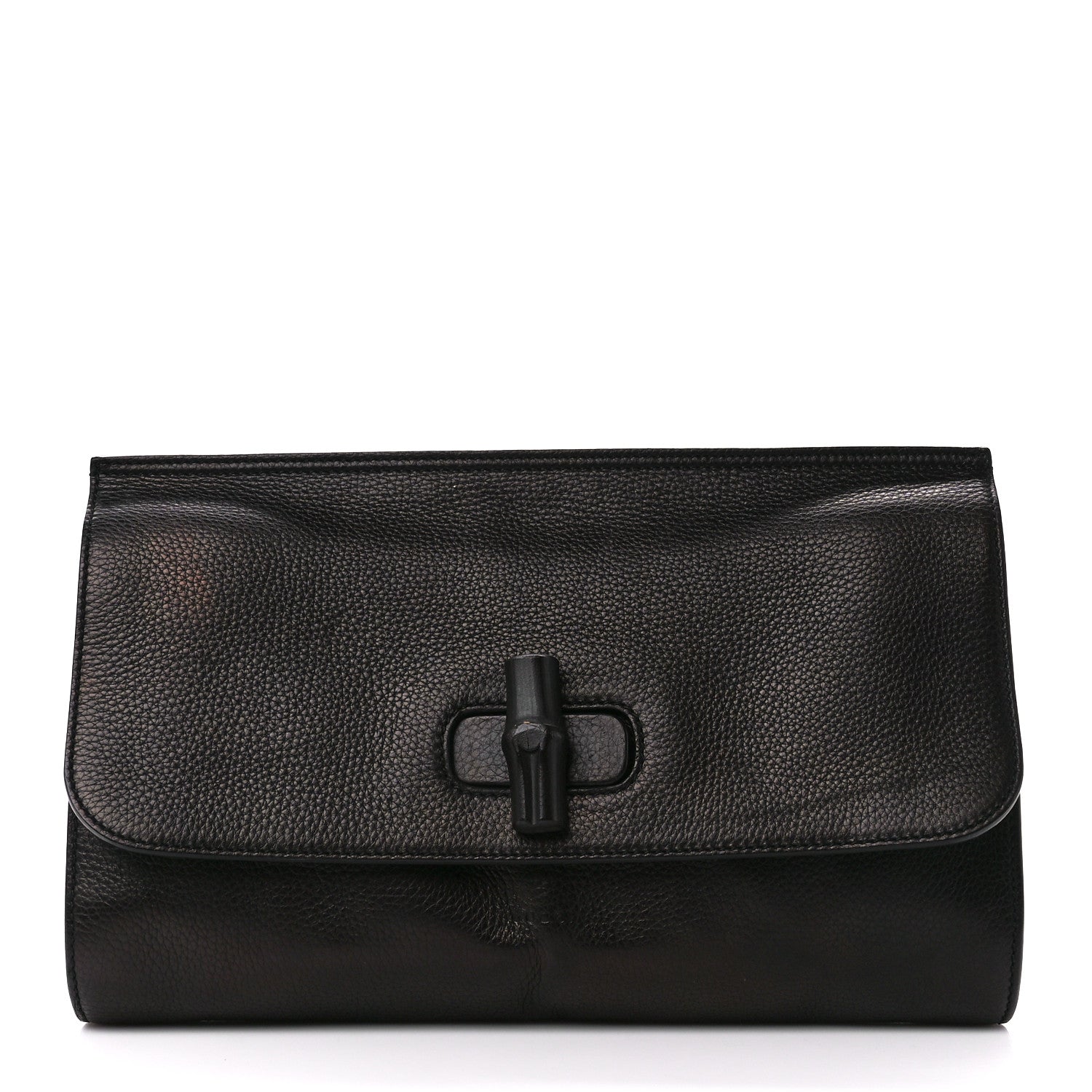 Gucci Pebbled Calfskin Bamboo Daily Clutch Black 1 of 13