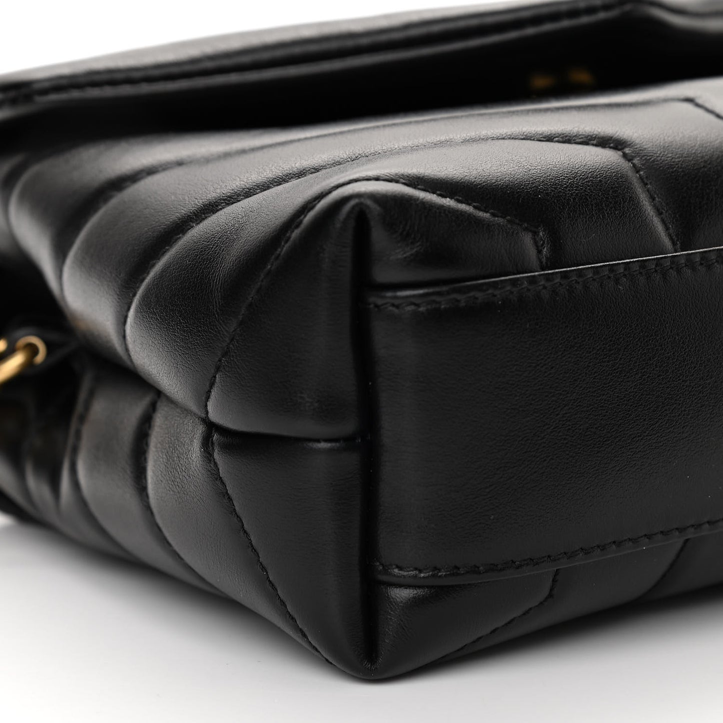 Calfskin Y Quilted Monogram Toy Loulou Crossbody Bag Black