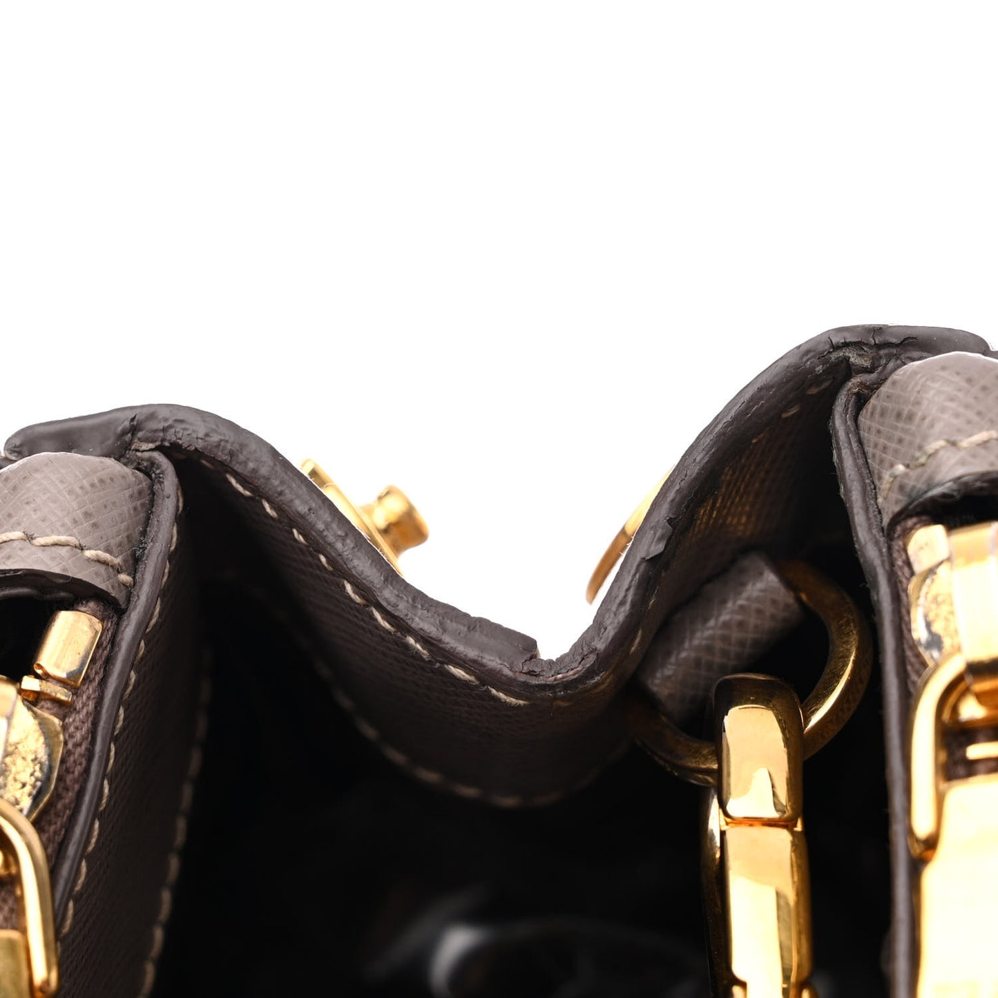 Saffiano Small Galleria Double Zip Tote Argilla