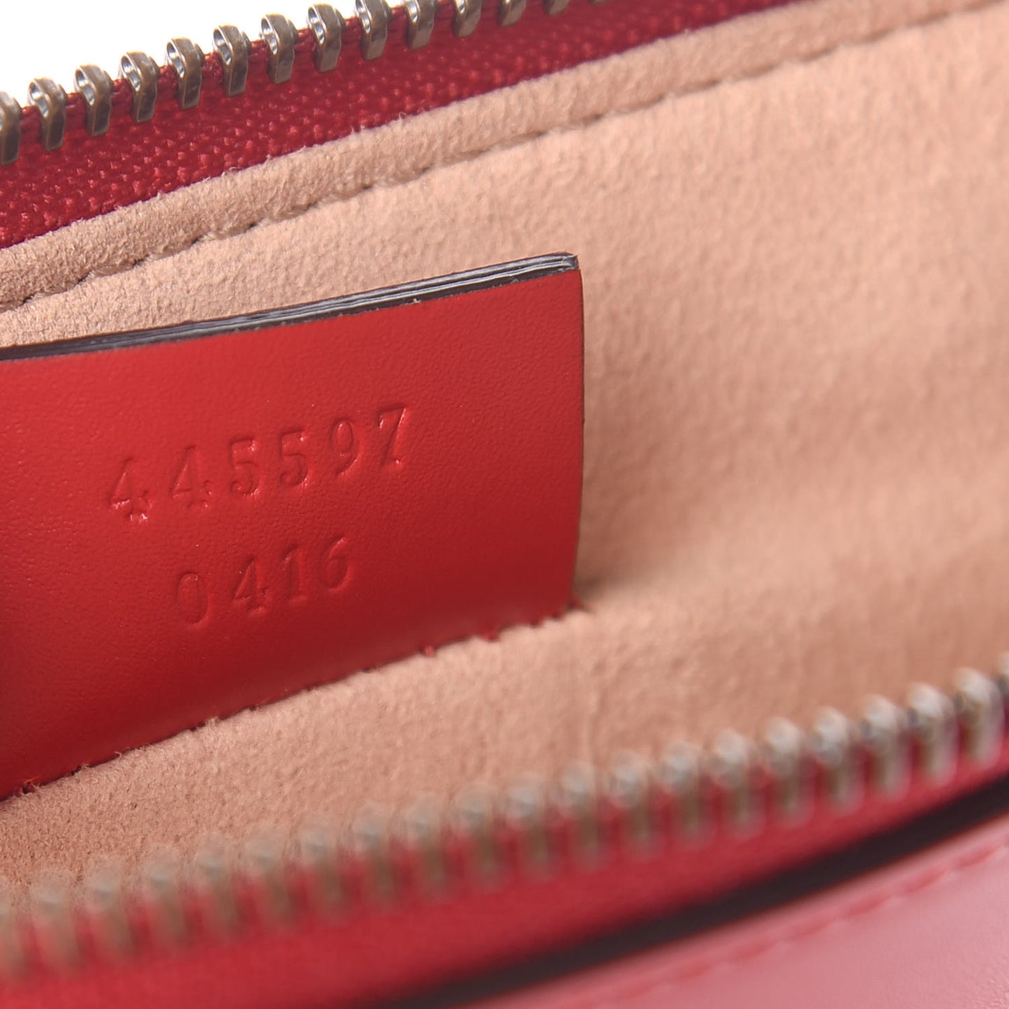 Calfskin GucciGhost Print Pouch Hibiscus Red