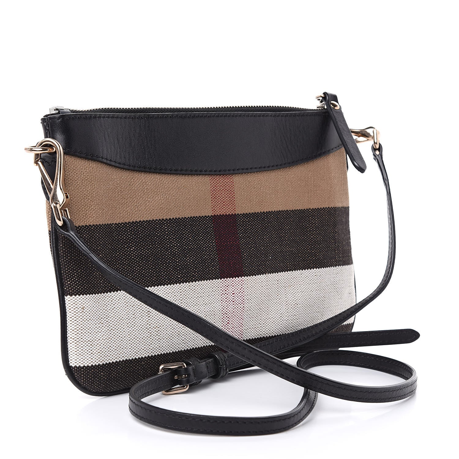 Burberry Mega Check Peyton Crossbody Clutch Bag Black 3 of 11