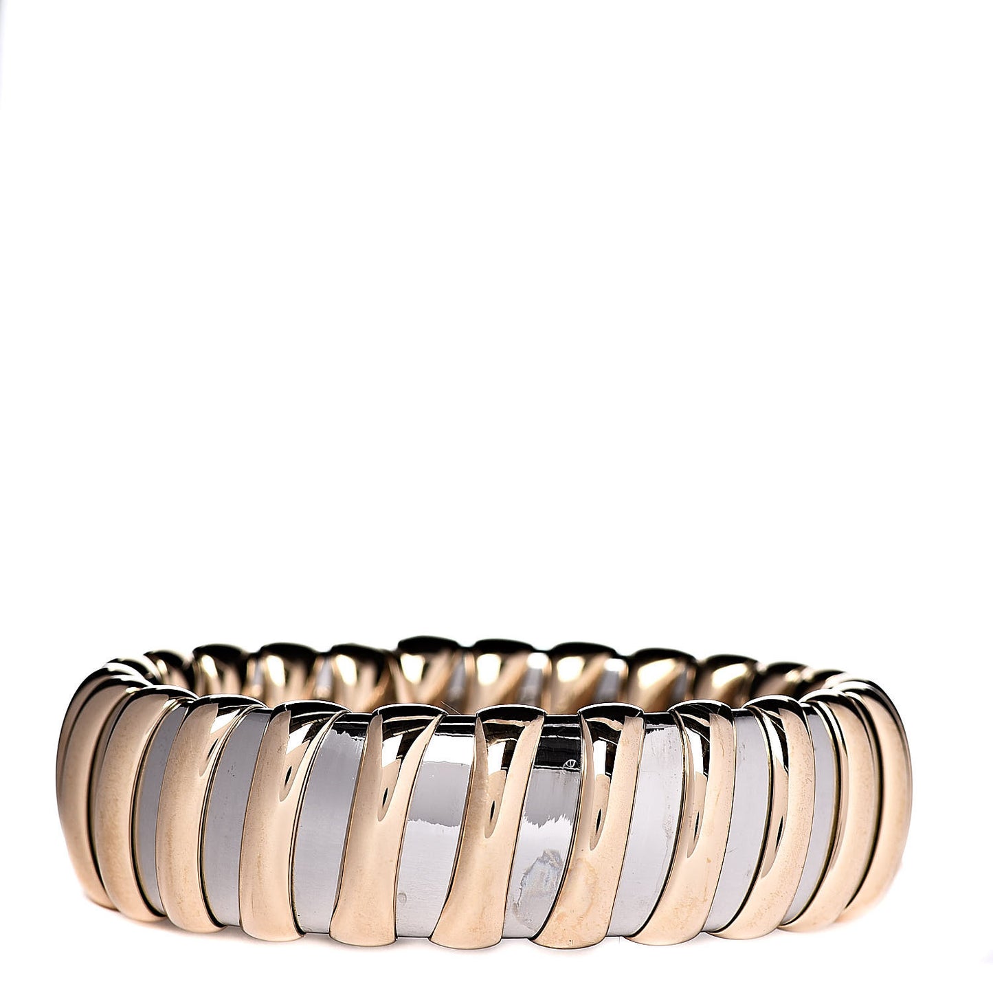 Stainless Steel 18K Yellow Gold Wide Tubogas Bracelet