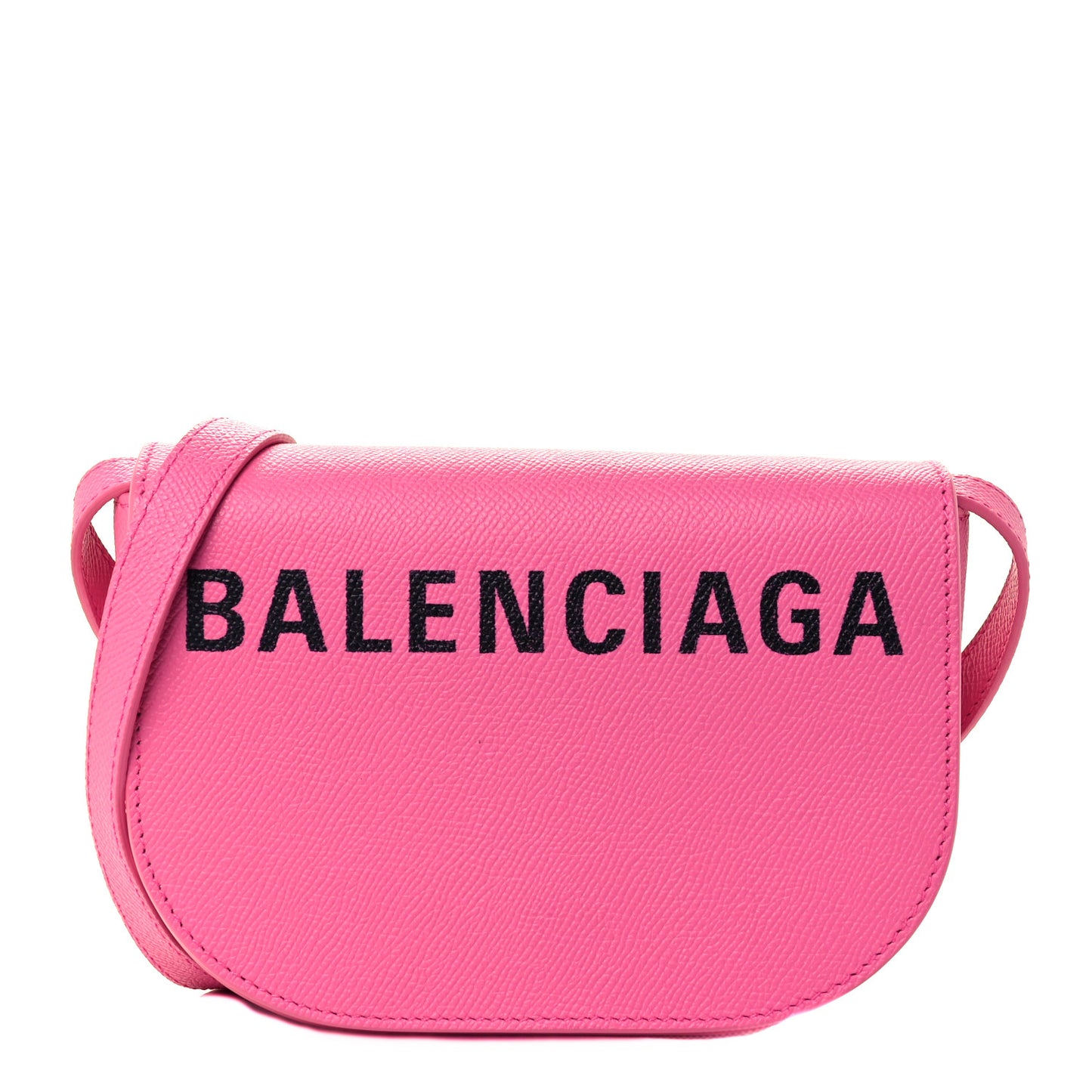 Signature Grained Calfskin Logo Print Ville Day Bag XS Rose Bubblegum Black