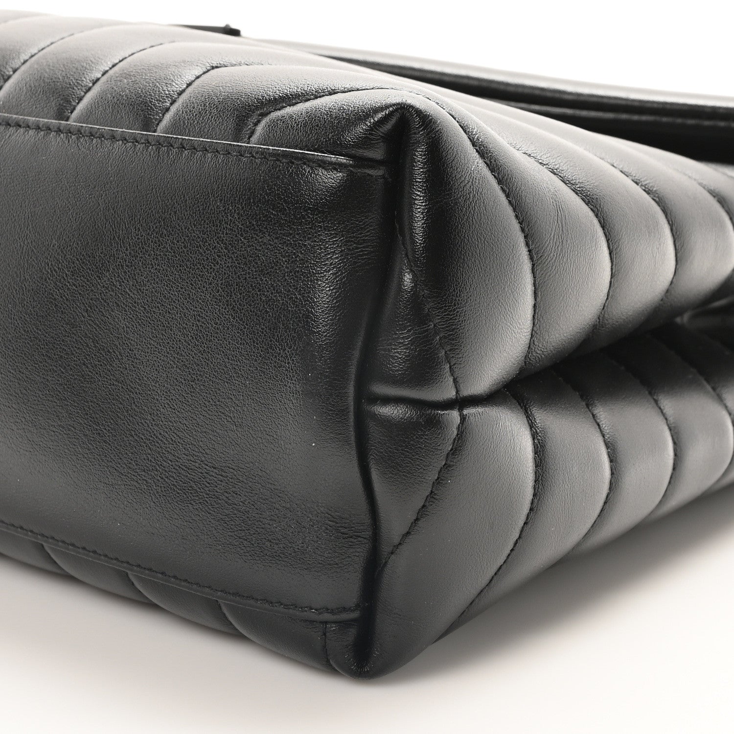 Saint Laurent Calfskin Y Quilted Monogram Monochrome Medium Loulou Chain Satchel Black 10 of 10