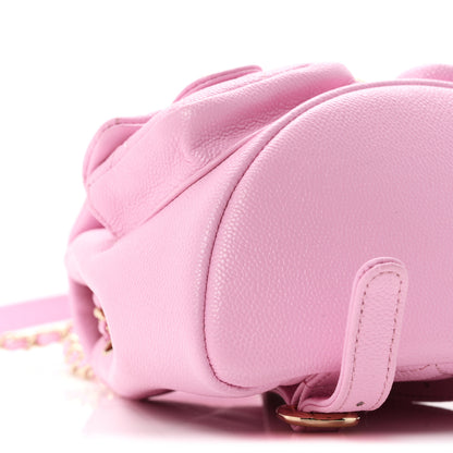 Chanel Shiny Caviar Quilted Small Duma Pockets Drawstring Backpack Lilac 17 of 19