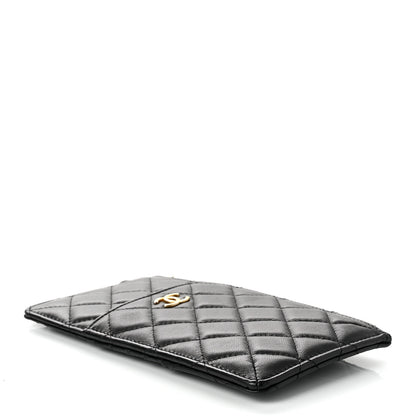 Chanel Lambskin Quilted Egyptian Amulet Classic Flat Wallet Pouch Black 4 of 7