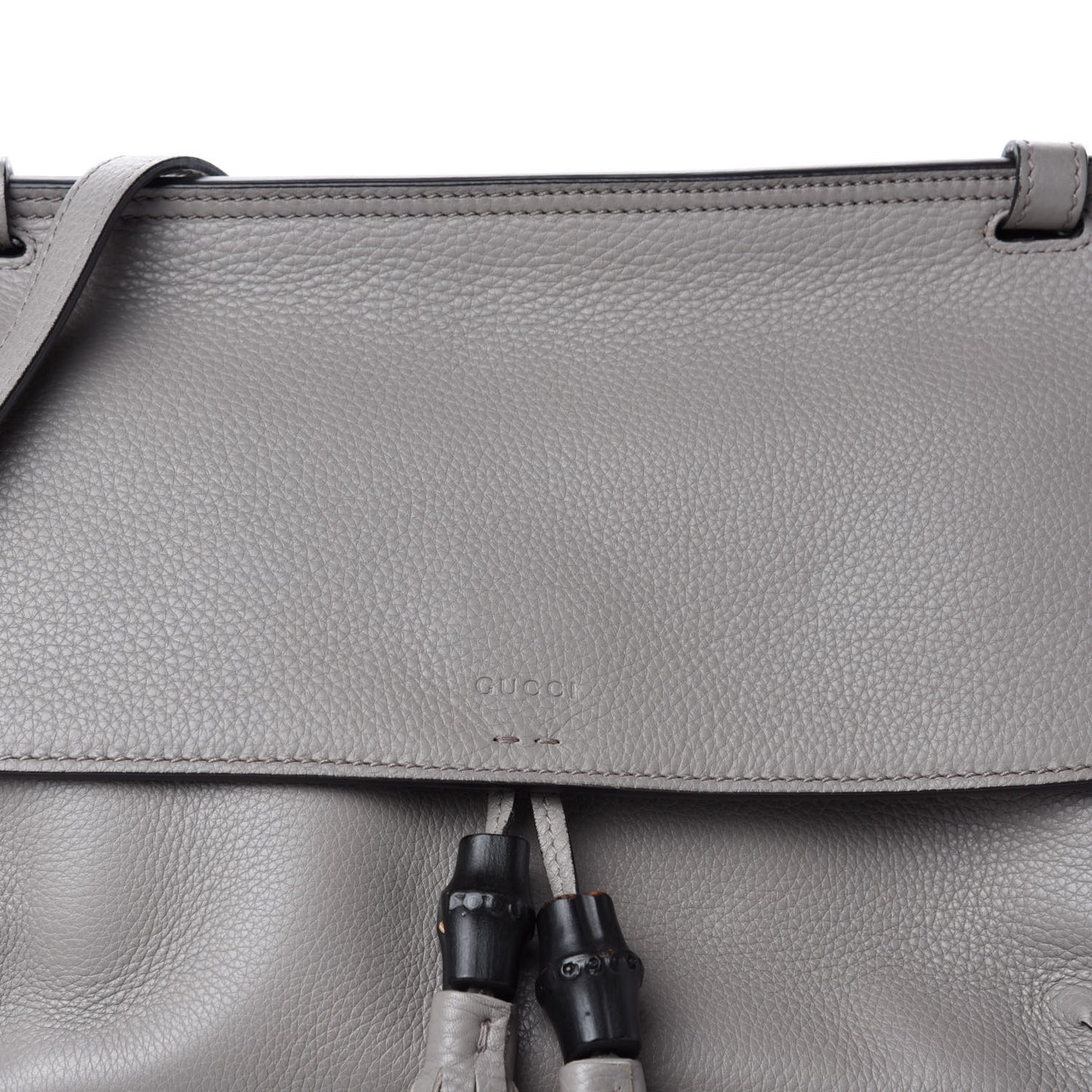 Cellarius Calfskin Medium Bamboo Daily Flap Shoulder Bag Storm Grey
